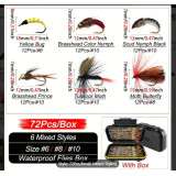 Assortment with Fly Box Flyfishing Fly Lures Kits