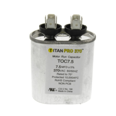 Titan 7.5 MFD Oval Motor Run Capacitor (370V)