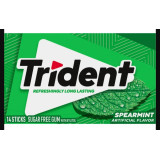 Trident Sugar Free Gum, Spearmint, Regular Size, 14 Pieces