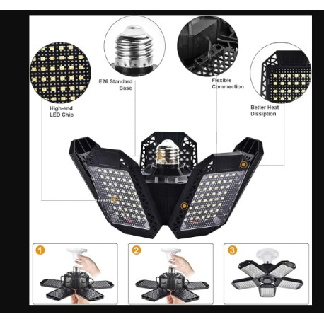 LED Garage Lights, 120W Deformable LED Garage Ceiling Lights